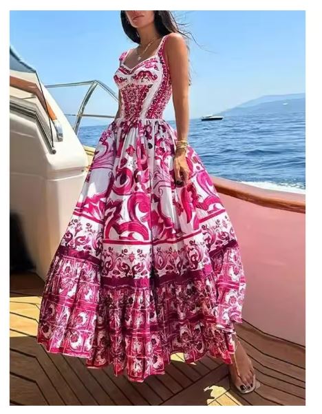 Valenzora | Elegantes geblümtes Midikleid