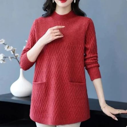 Women's sweater with high collar