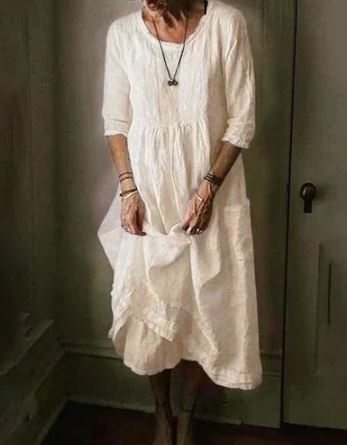 Valenzora | Oversized women's dress made of cotton-linen