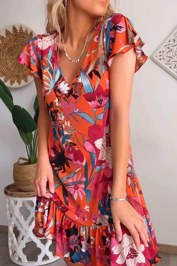 Valenzora | Blumenkleid mit Rüschen