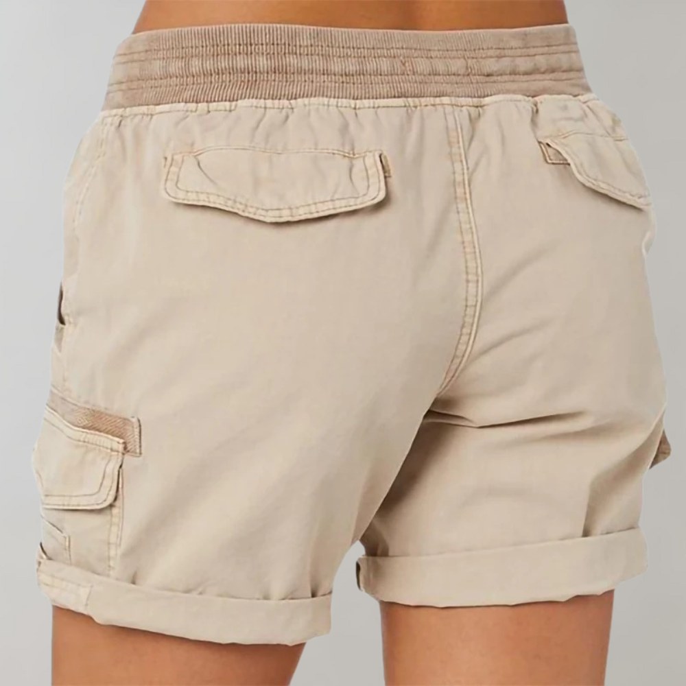 Valenzora | Casual women's shorts with drawstring and high waist for outdoor wear