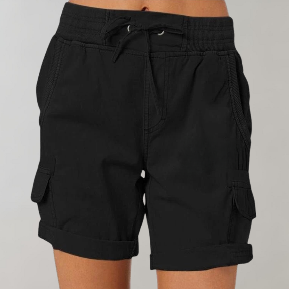 Valenzora | Casual women's shorts with drawstring and high waist for outdoor wear