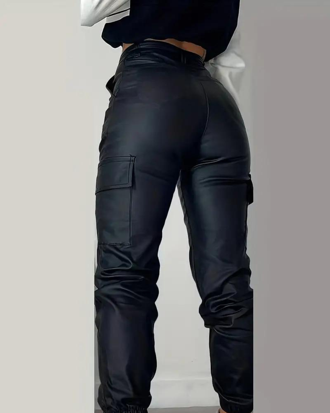 Valenzora | High-Waist Leder-Joggingshose für Damen