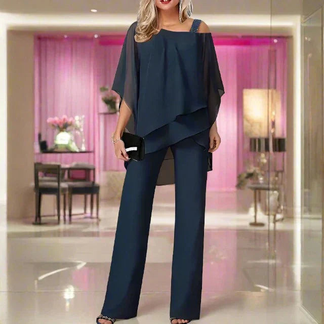 Valenzora | Luxury Chiffon Set for Elegant Evenings