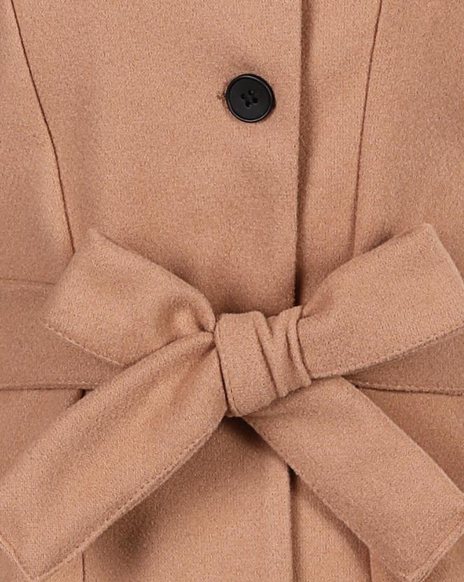 Valenzora Long women's coat with button placket at the front and belt