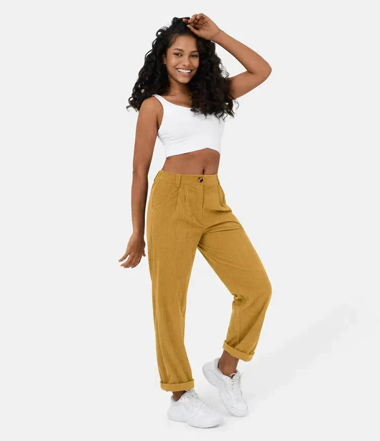Women's trousers in corduroy look