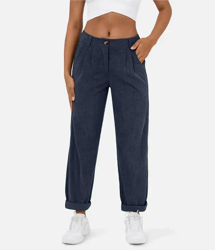 Women's trousers in corduroy look