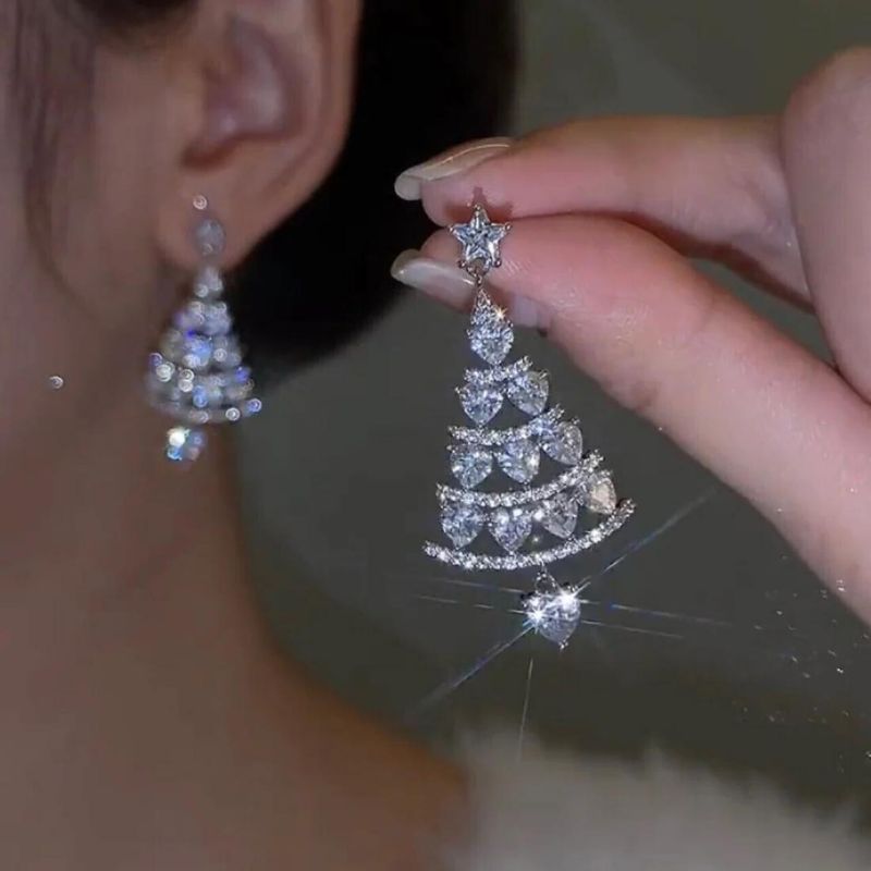 Valenzora | Christmas Sparkle Silver Earrings