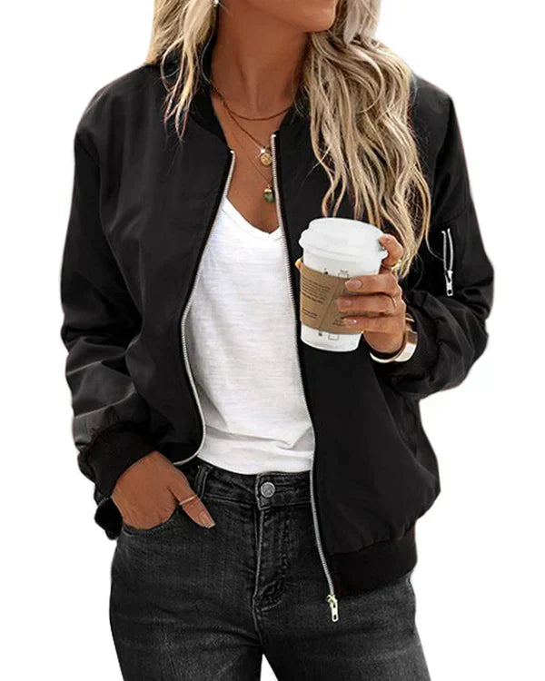 Valenzora - Stylish Classic Bomber Jacket with Pockets - Perfect for Any Occasion
