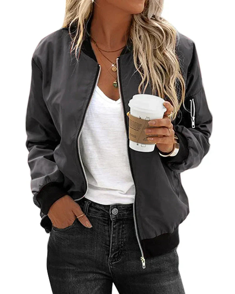 Valenzora | Stylische klassische Bomberjacke mit Taschen