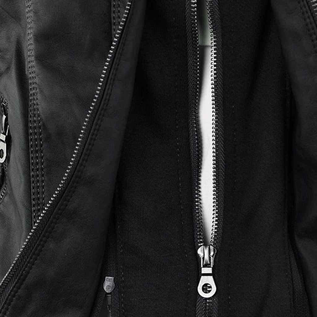 Valenzora | Double-lined women's leather jacket with hood