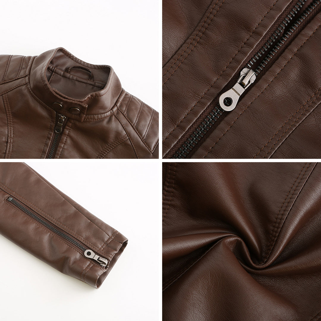 Valenzora | Women's leather jacket - Fashionable jacket with zipper
