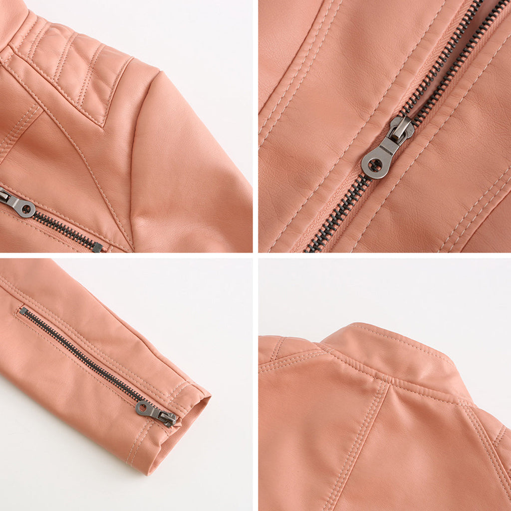 Valenzora | Women's leather jacket - Fashionable jacket with zipper