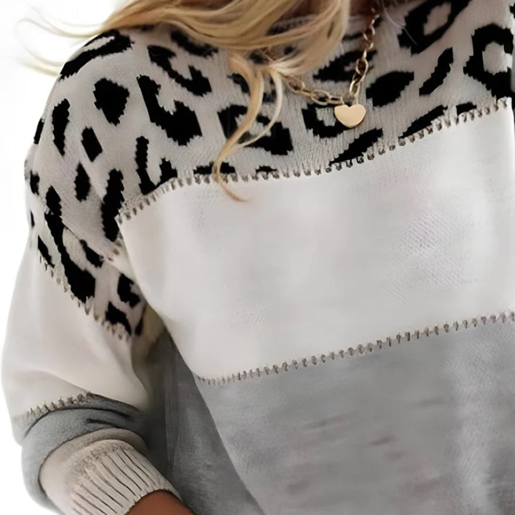 Valenzora | Women's Leopard Print Sweatshirt - Stylish and Comfortable