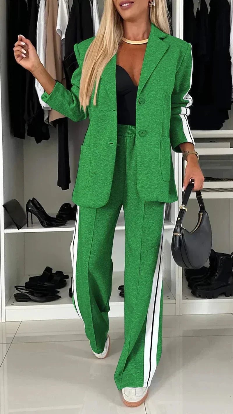 Valenzora | Ord Set Blazer for Women and Wide Jogging Pants Two-Piece Set
