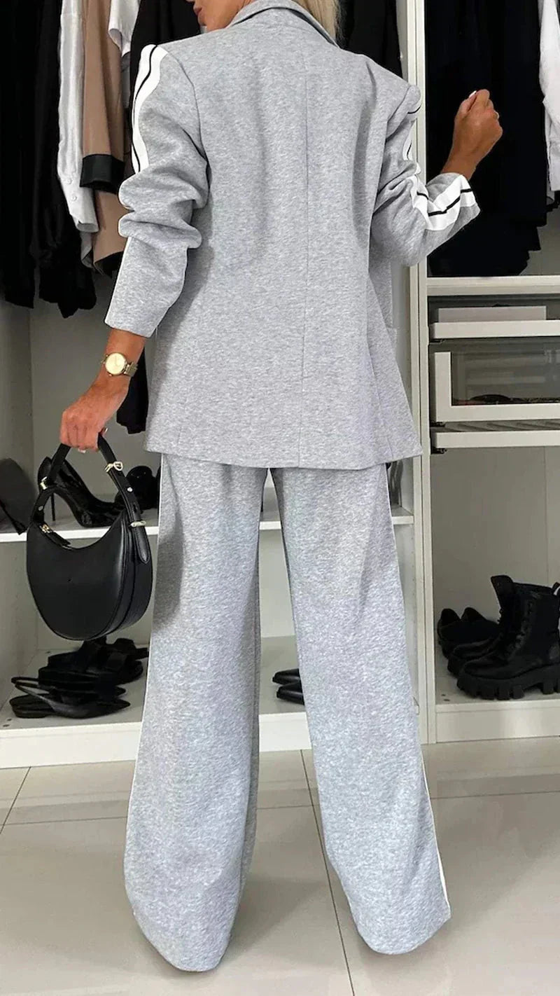 Valenzora | Ord Set Blazer for Women and Wide Jogging Pants Two-Piece Set