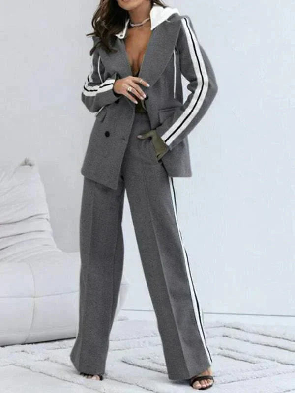 Valenzora | Ord Set Blazer for Women and Wide Jogging Pants Two-Piece Set