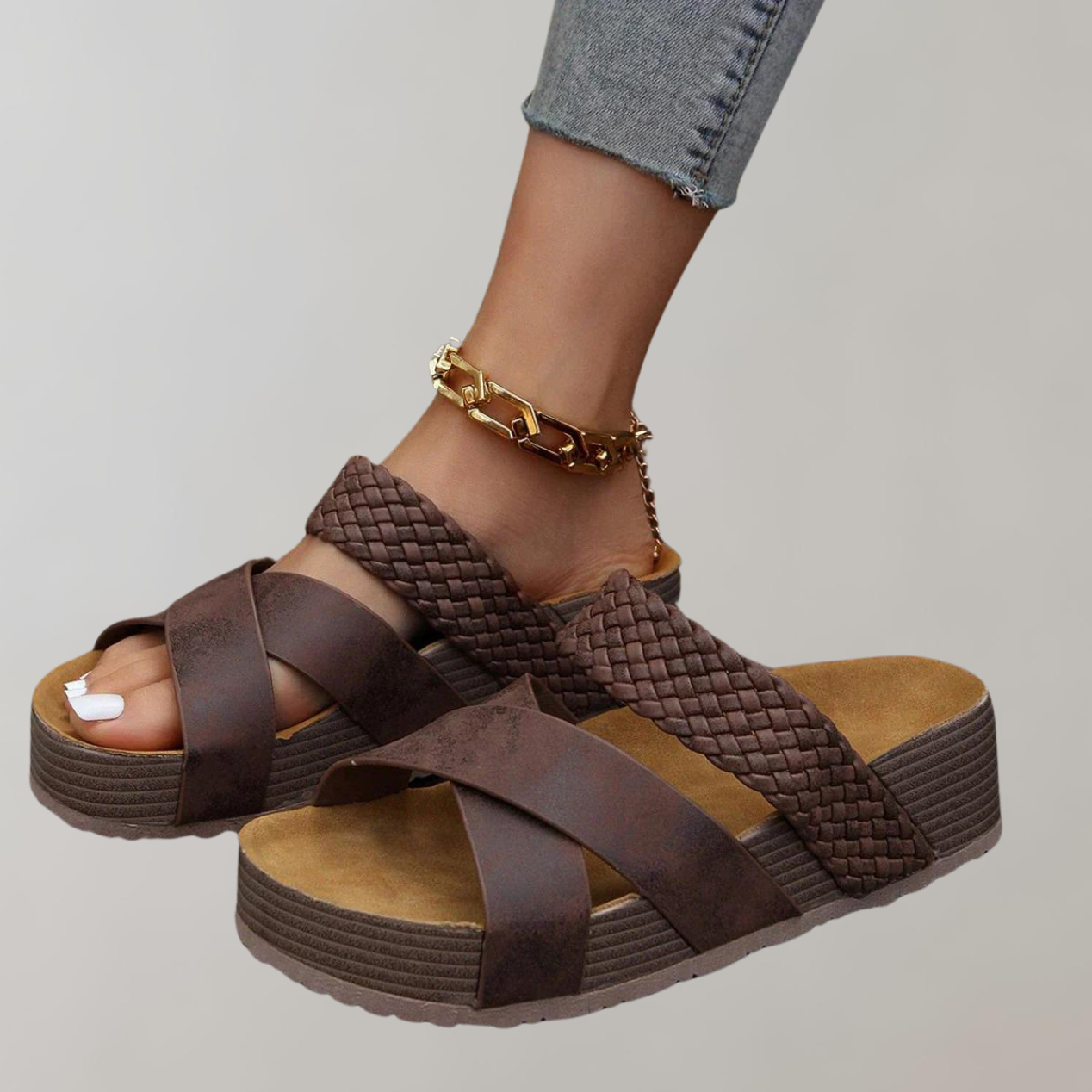 Valenzora - Orthopedic Platform Sandals for Women, Comfortable | Summer Shoes for Women with 3 Straps for Added Comfort