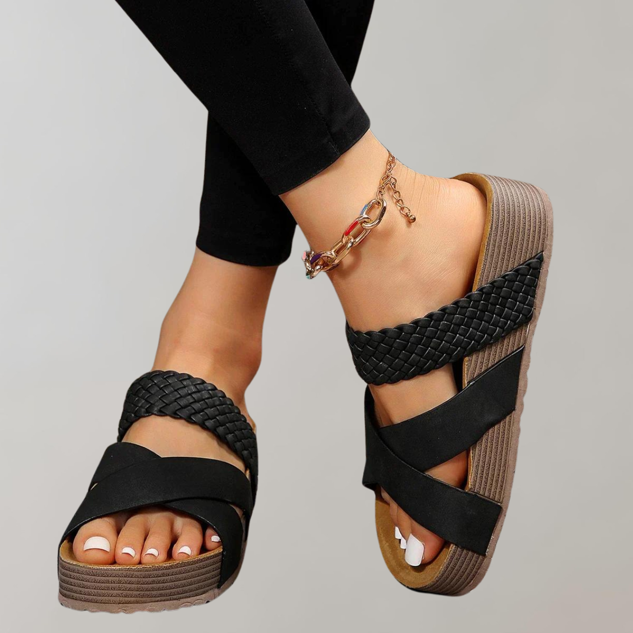 Valenzora - Orthopedic Platform Sandals for Women, Comfortable | Summer Shoes for Women with 3 Straps for Added Comfort