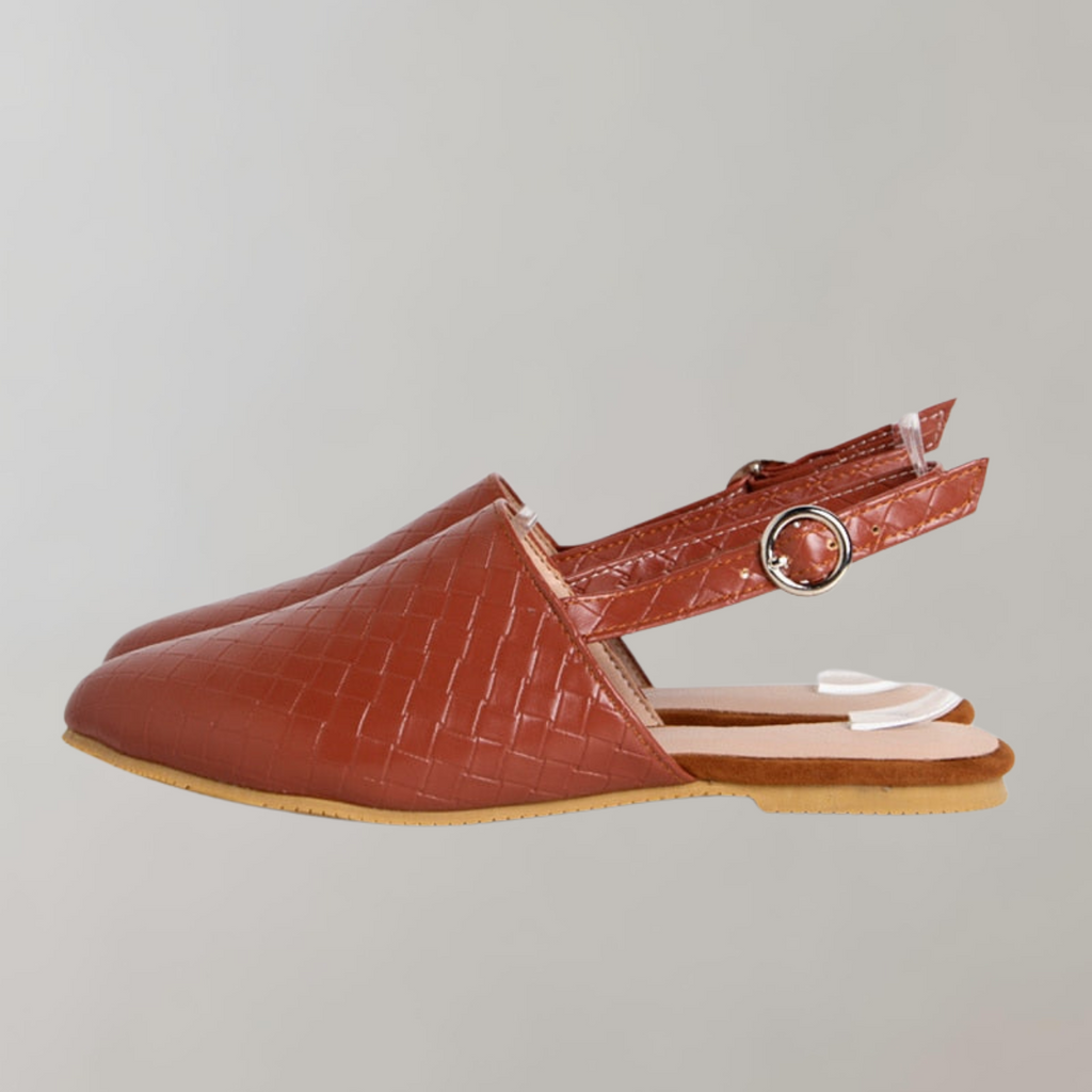 Valenzora – Flache Sandale mit niedrigem Absatz | Slipper-Sandale mit Riemchen an der Ferse