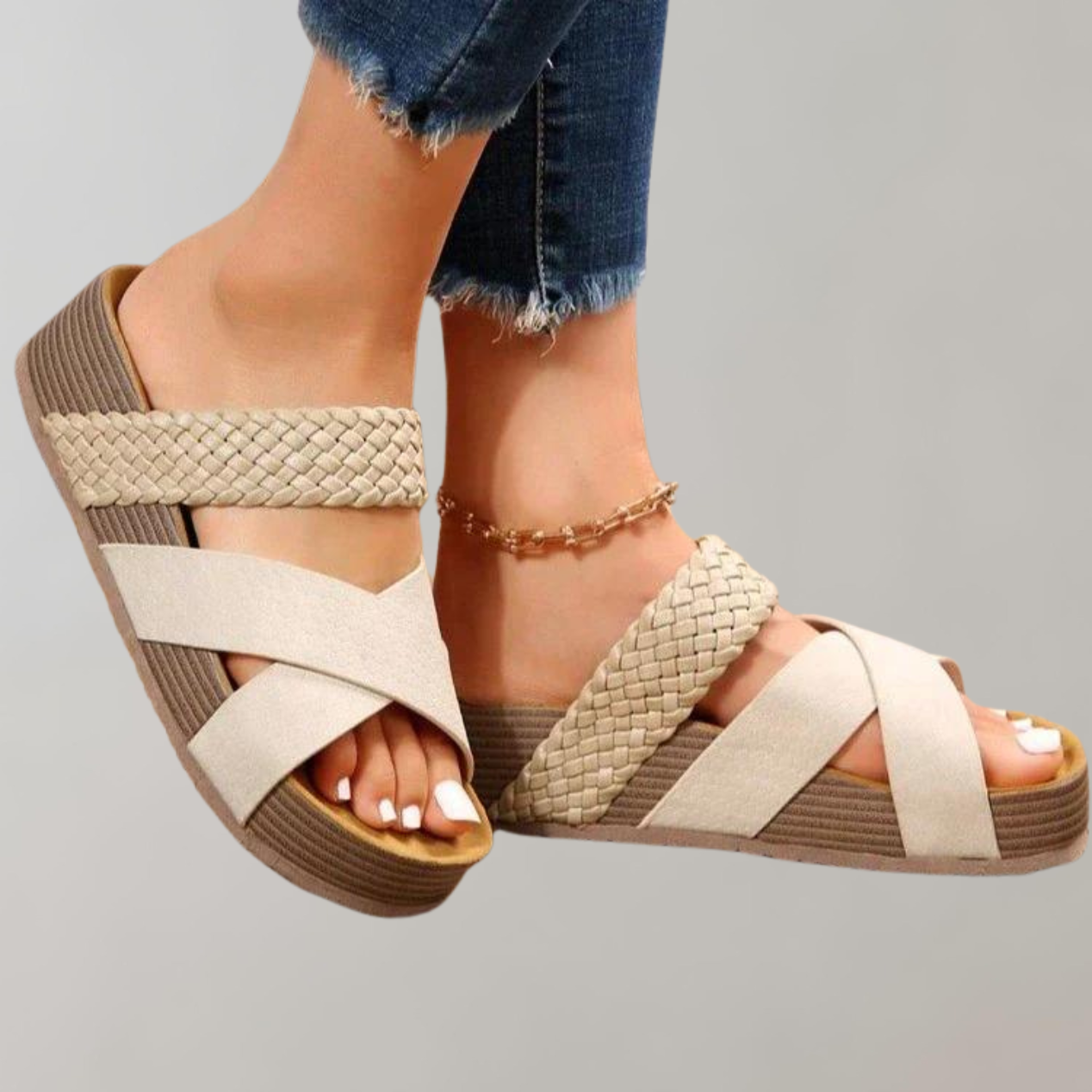 Valenzora - Orthopedic Platform Sandals for Women, Comfortable | Summer Shoes for Women with 3 Straps for Added Comfort