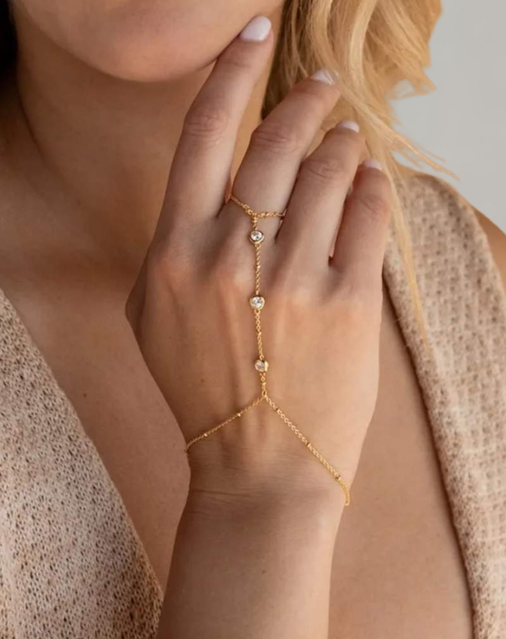 Valenzora - Vergoldetes Damenarmband mit Ring | Schmuck für den Sommer
