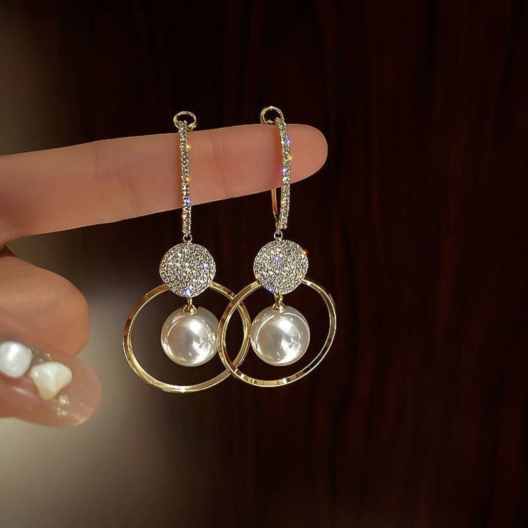 Valenzora | Luxury Earrings with Cultured Pearl and Cubic Zirconia Silver