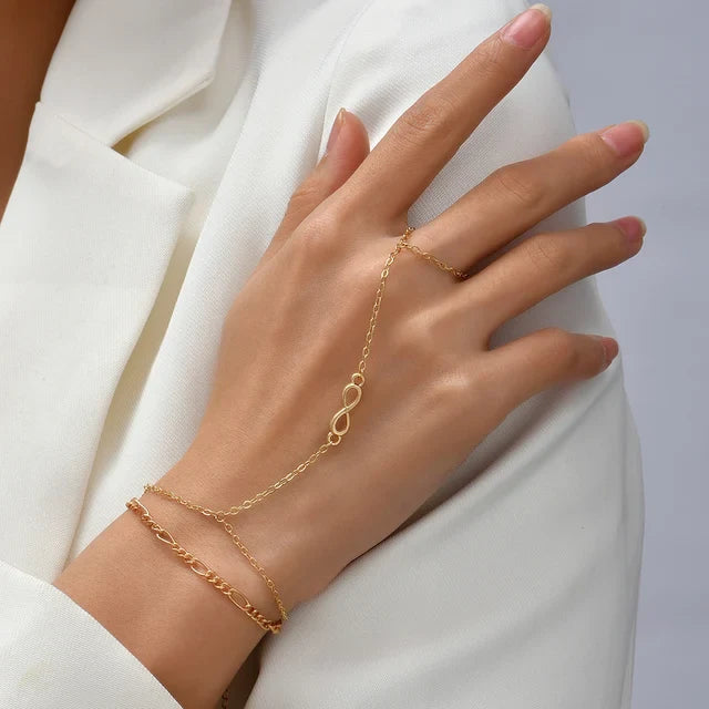 Valenzora | Creative Small Chain Bracelet Finger Rings