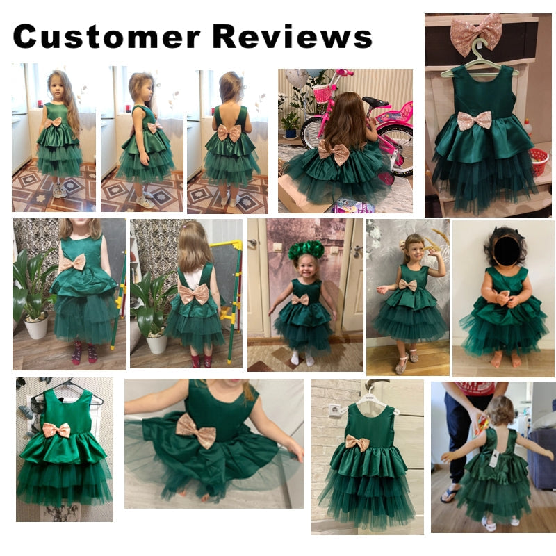 Valenzora | Baby girl's dress with large bow, christening gown, formal dresses