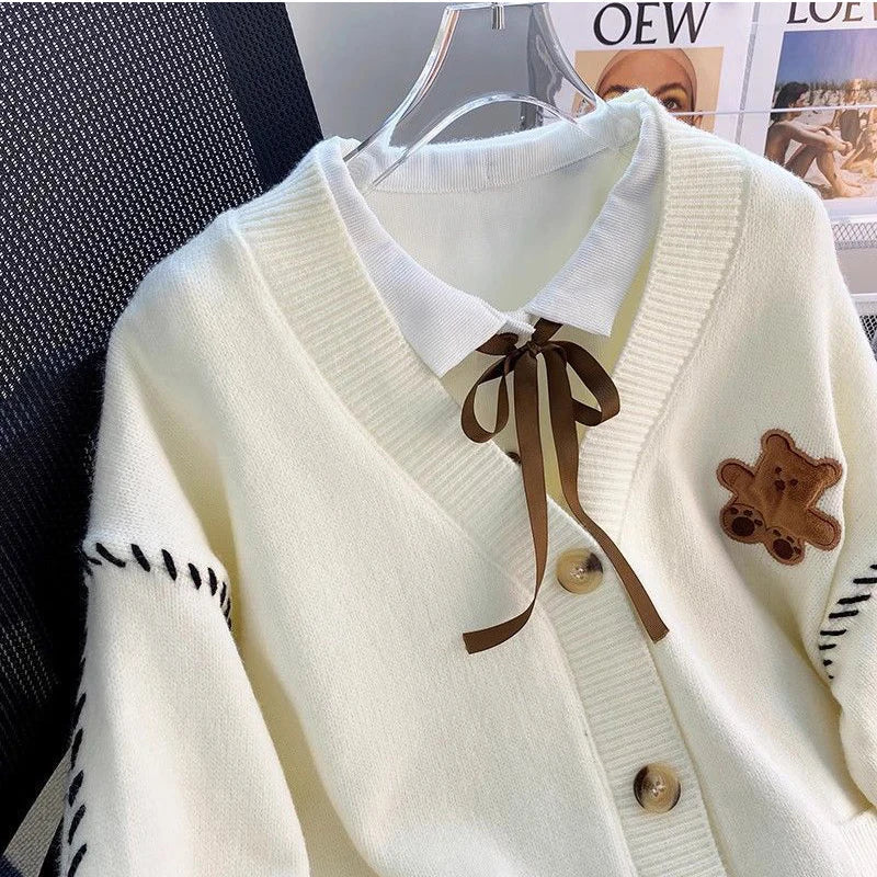 Cardigan with contrasting details