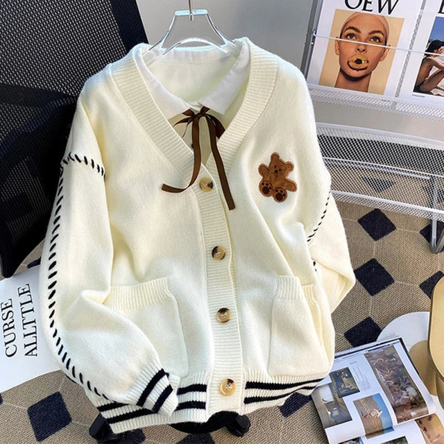 Cardigan with contrasting details