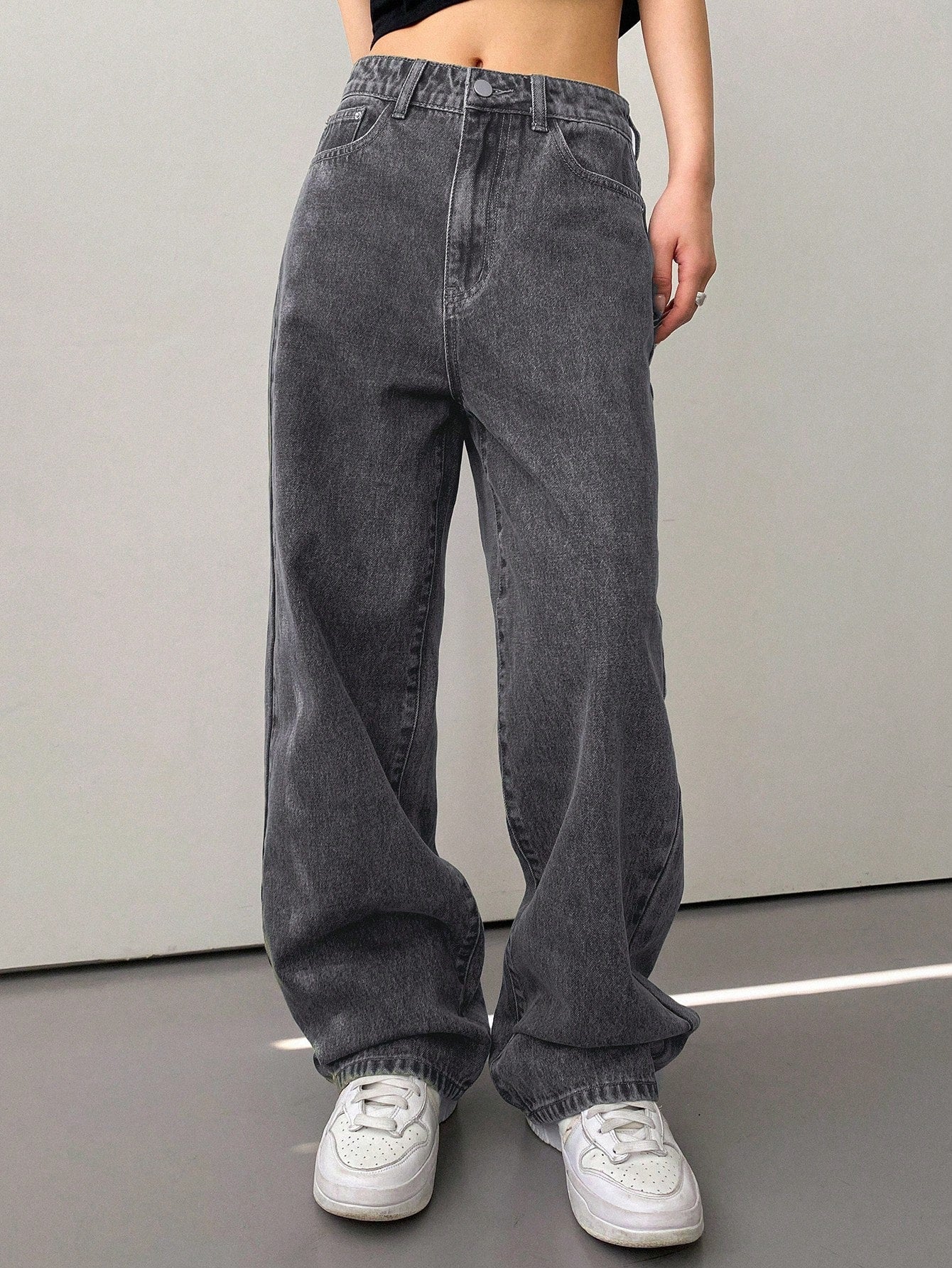 Valenzora | Schräge Tasche Straight Leg Jeans Baggy Jeans