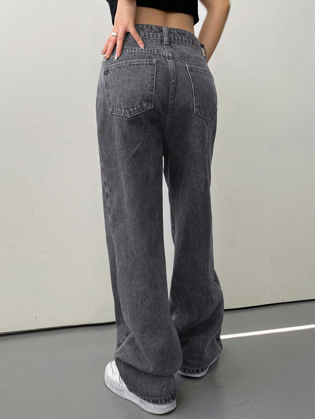 Valenzora | Schräge Tasche Straight Leg Jeans Baggy Jeans