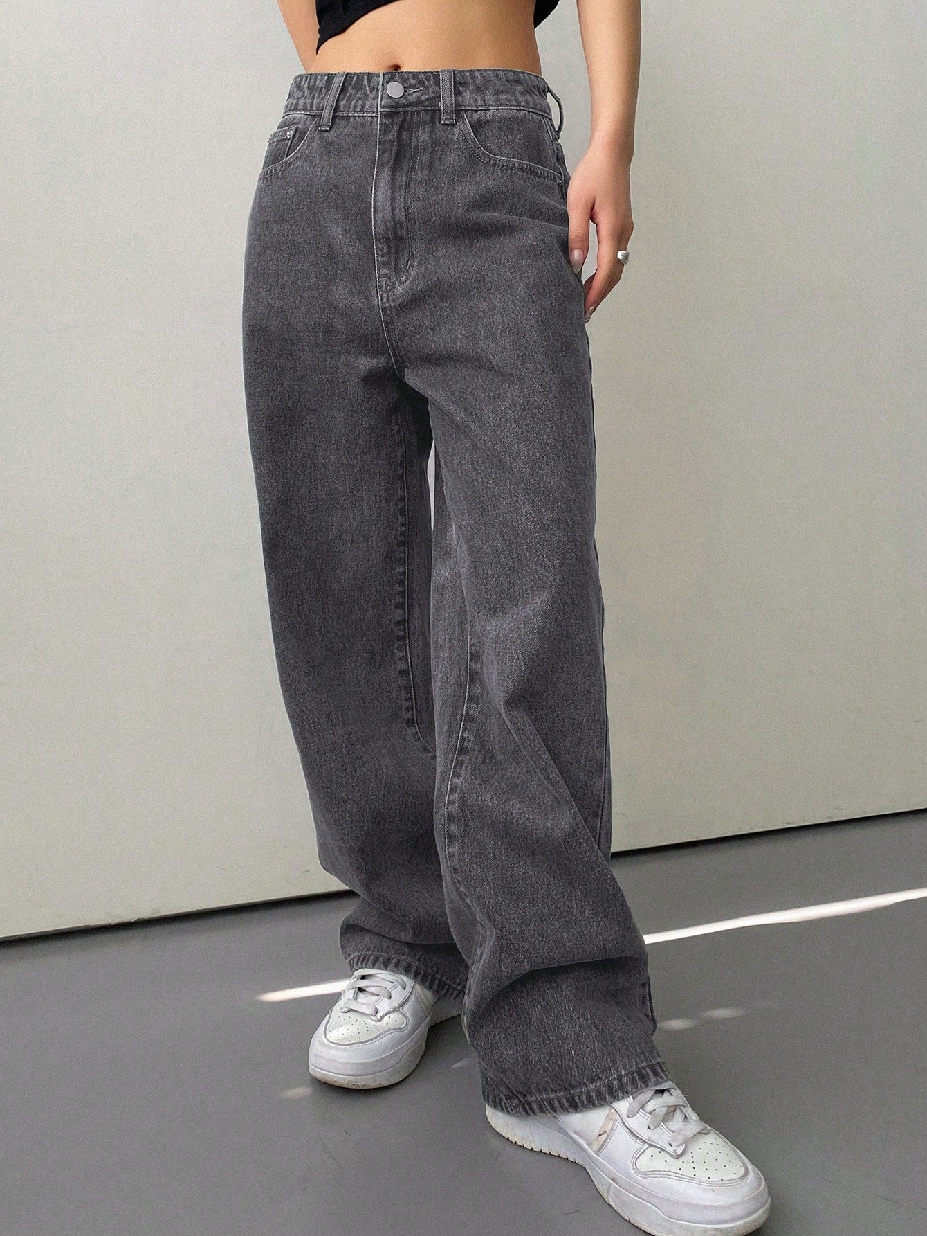Valenzora | Schräge Tasche Straight Leg Jeans Baggy Jeans