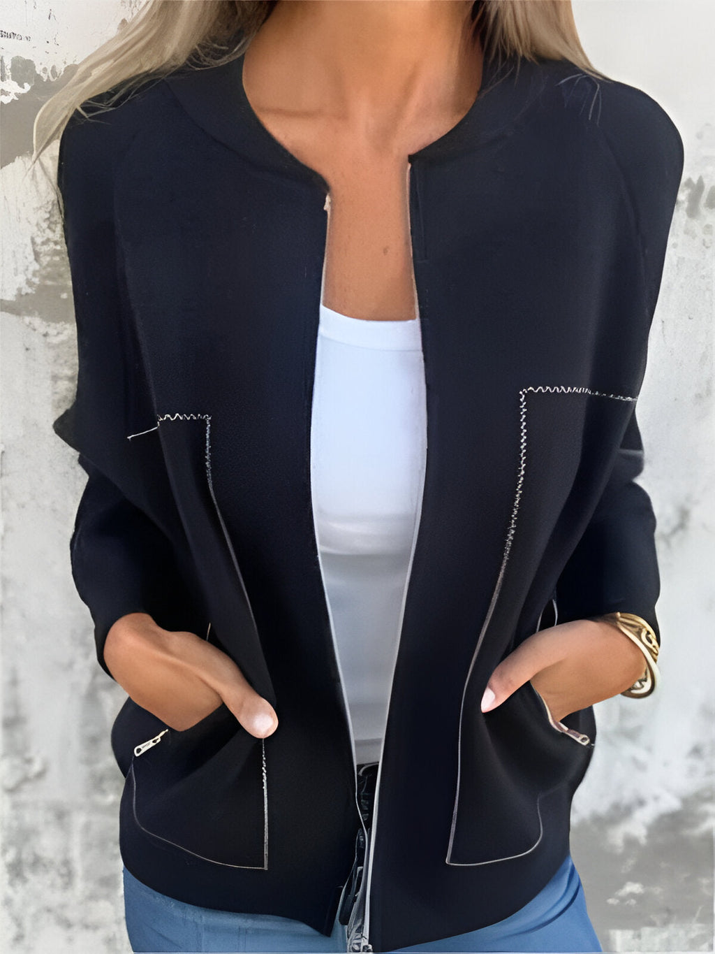 Valenzora | Damen-Reißverschlussjacke mit Taschen