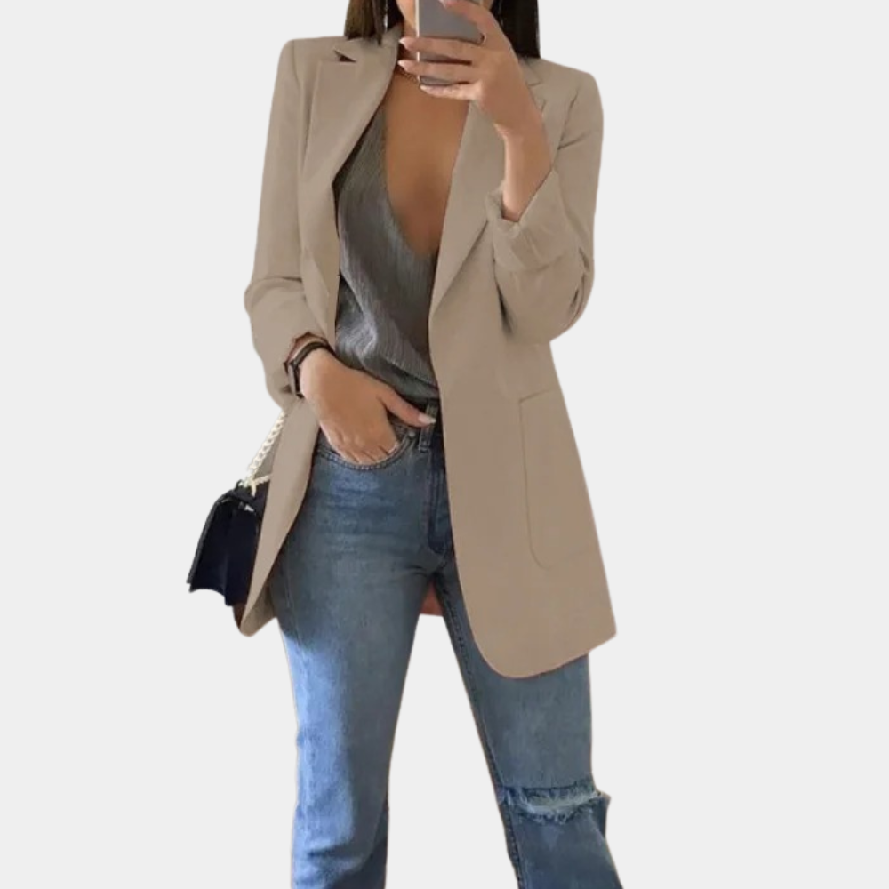 Valenzora | Klassischer, offen geschnittener Long-Blazer für Damen