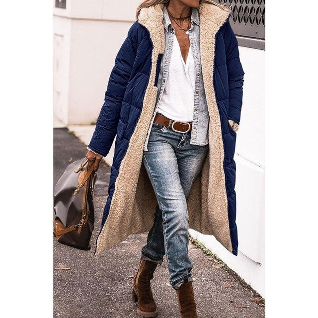 Valenzora - Long, comfortable coat that can be worn on two sides