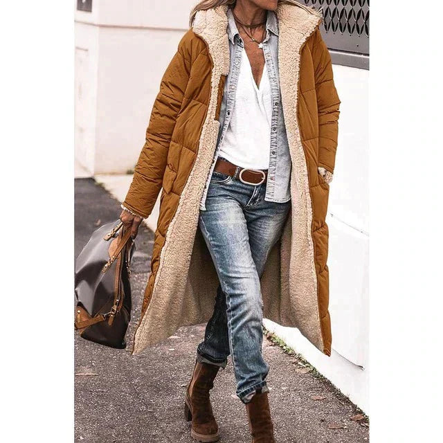 Valenzora | Reversible long puffer jacket