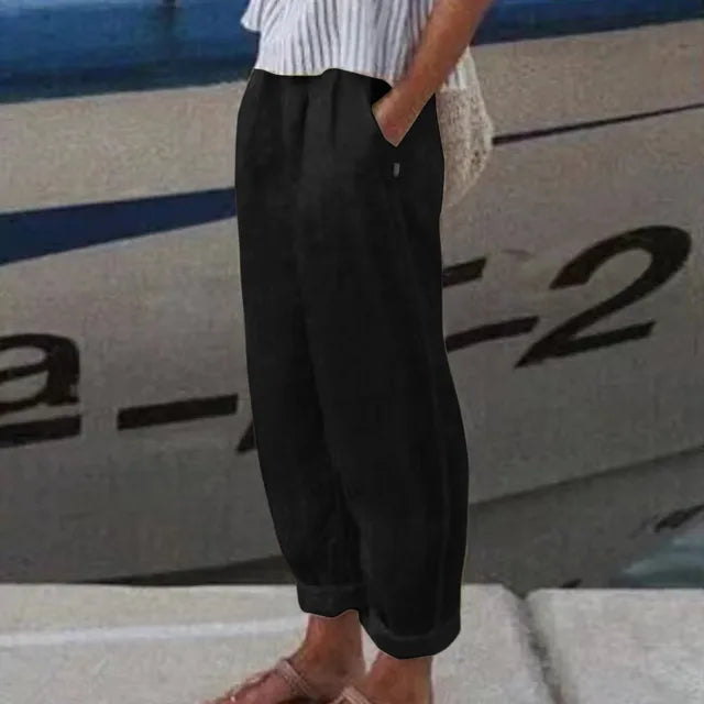 Valenzora | Trousers with Soft Waistband and Side Pockets for Women