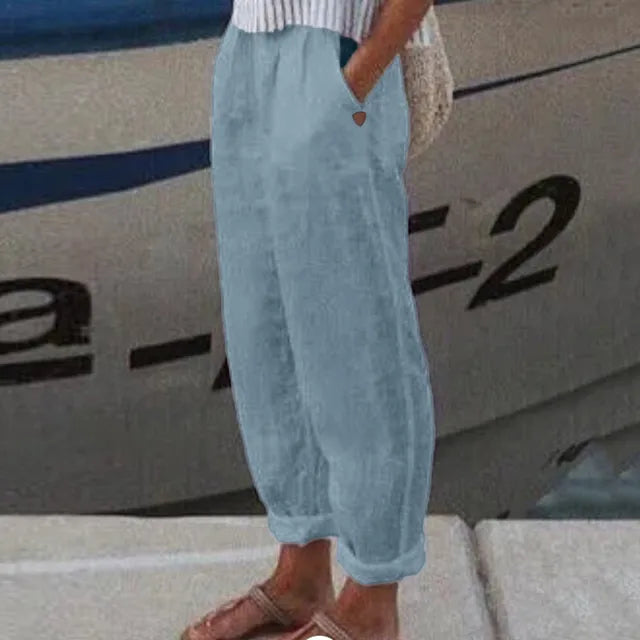 Valenzora | Trousers with Soft Waistband and Side Pockets for Women