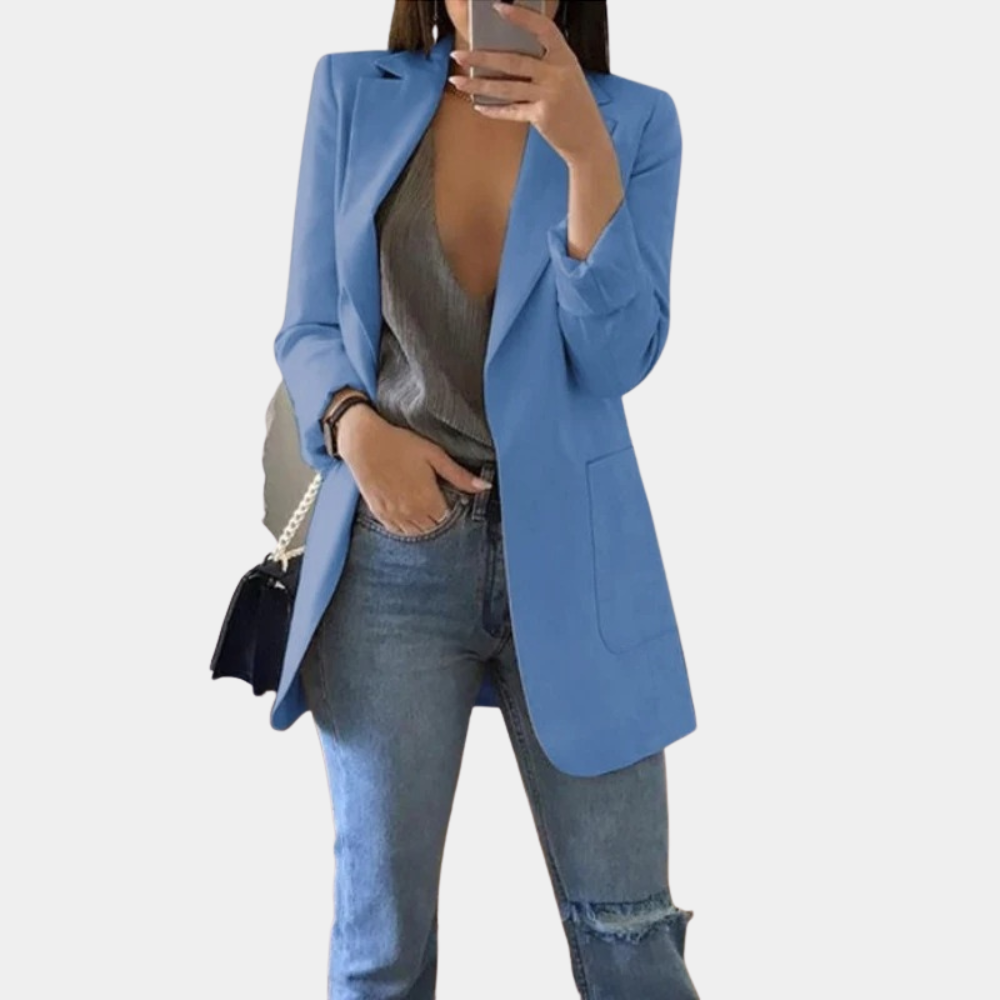 Valenzora | Klassischer, offen geschnittener Long-Blazer für Damen