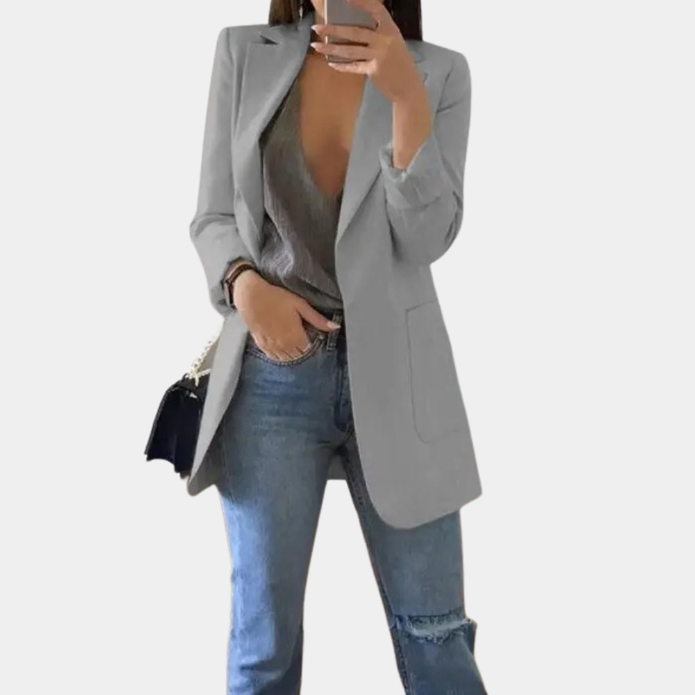 Valenzora | Klassischer, offen geschnittener Long-Blazer für Damen