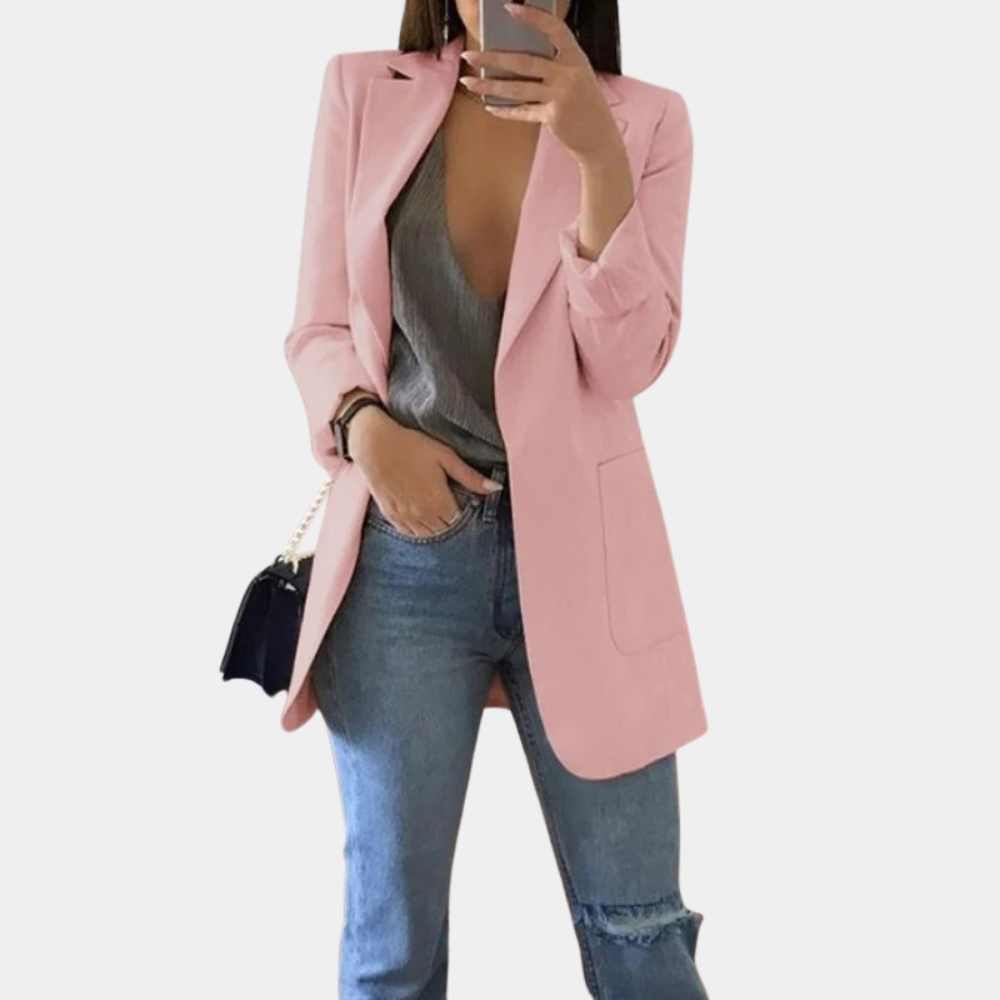 Valenzora | Klassischer, offen geschnittener Long-Blazer für Damen