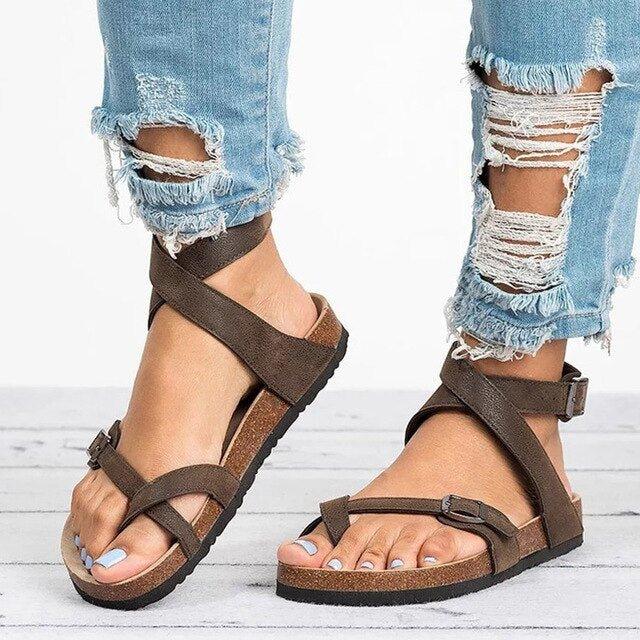 Valenzora | Schnallenriemen Verstellbare Riemen Flache Sandalen Sommerschuhe
