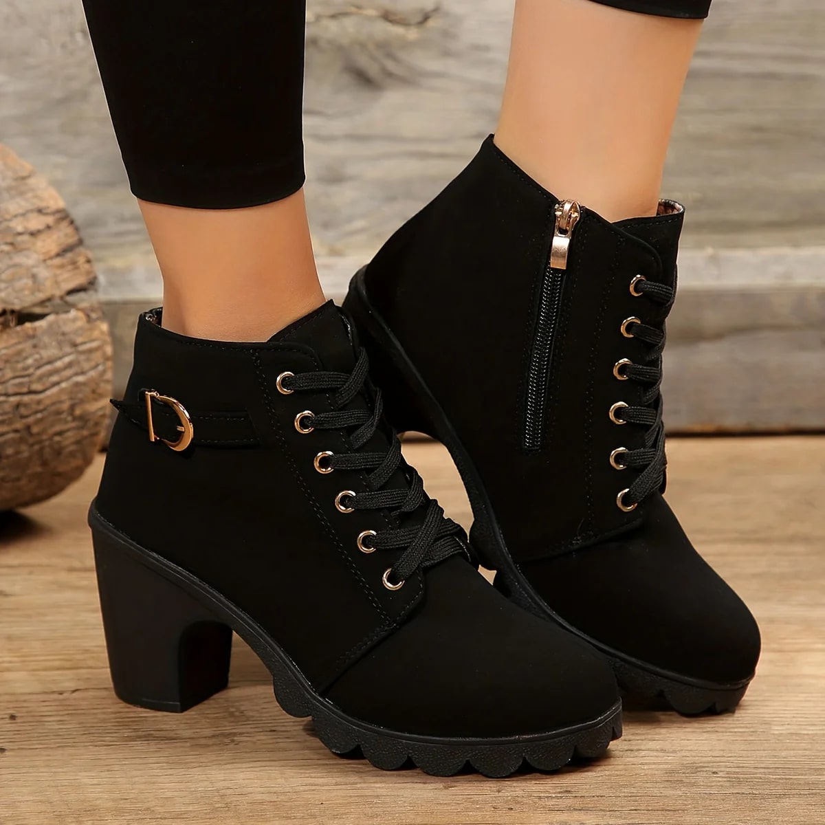 Valenzora | Elegant Lace-Up Boots with Heels for Women