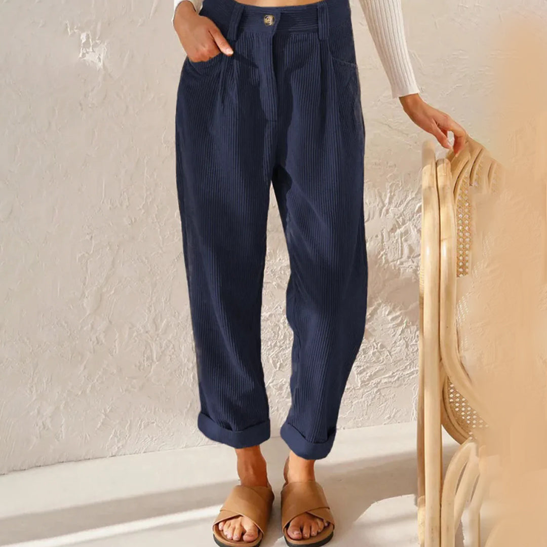 Valenzora | Elegante High-Waist-Cordhose