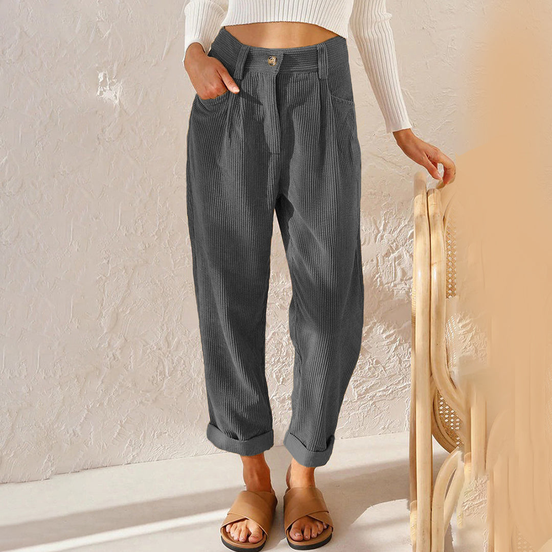 Valenzora | Elegante High-Waist-Cordhose