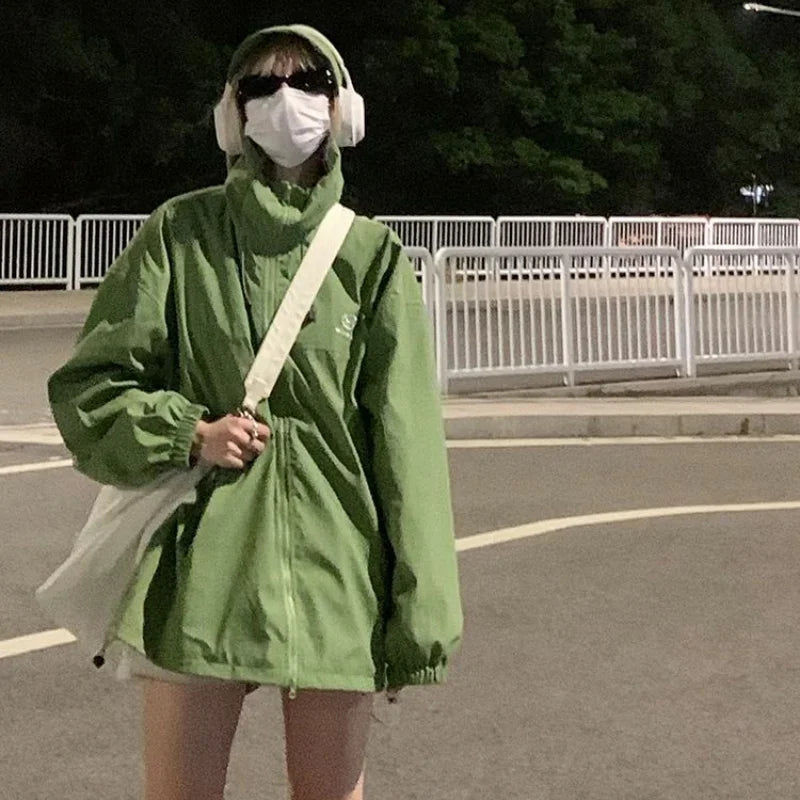 Valenzora – Wasserdichter Kapuzen-Windbreaker für Damen mit Reißverschluss