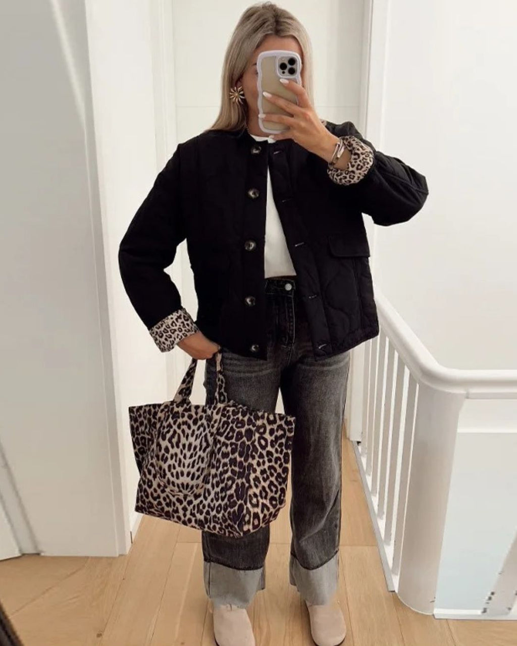 Valenzora | Trendige Jacke mit Leopardenfutter