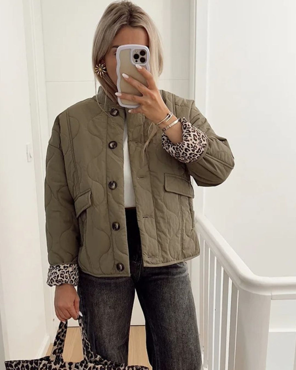 Valenzora | Trendige Jacke mit Leopardenfutter